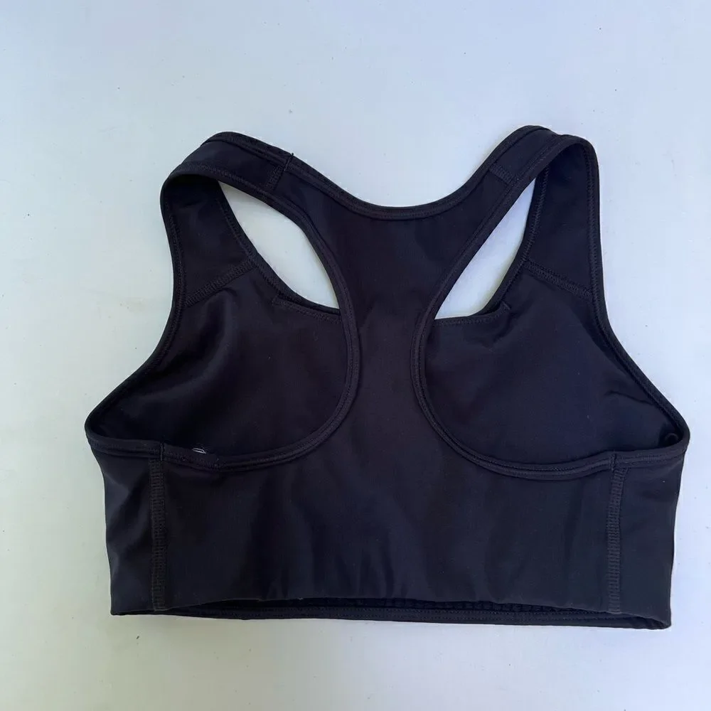 Nike Dri Fit Swoosh Non Padded Sports Bra  Medium  Black.